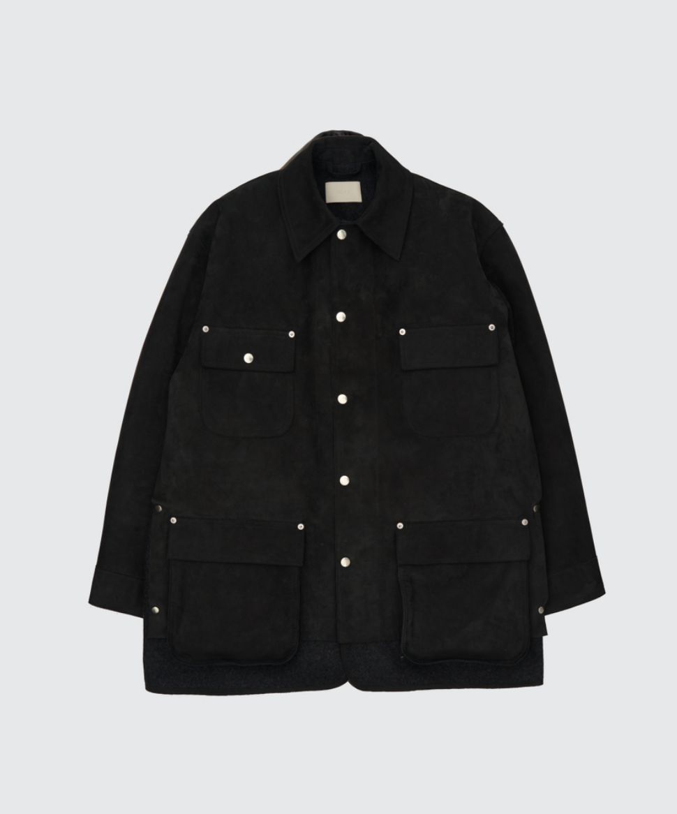 ヨーク 25FW Nuback Leather Coverall Jacket(YK25FW01019B)BLACK☆10月11日(土)新作発売！