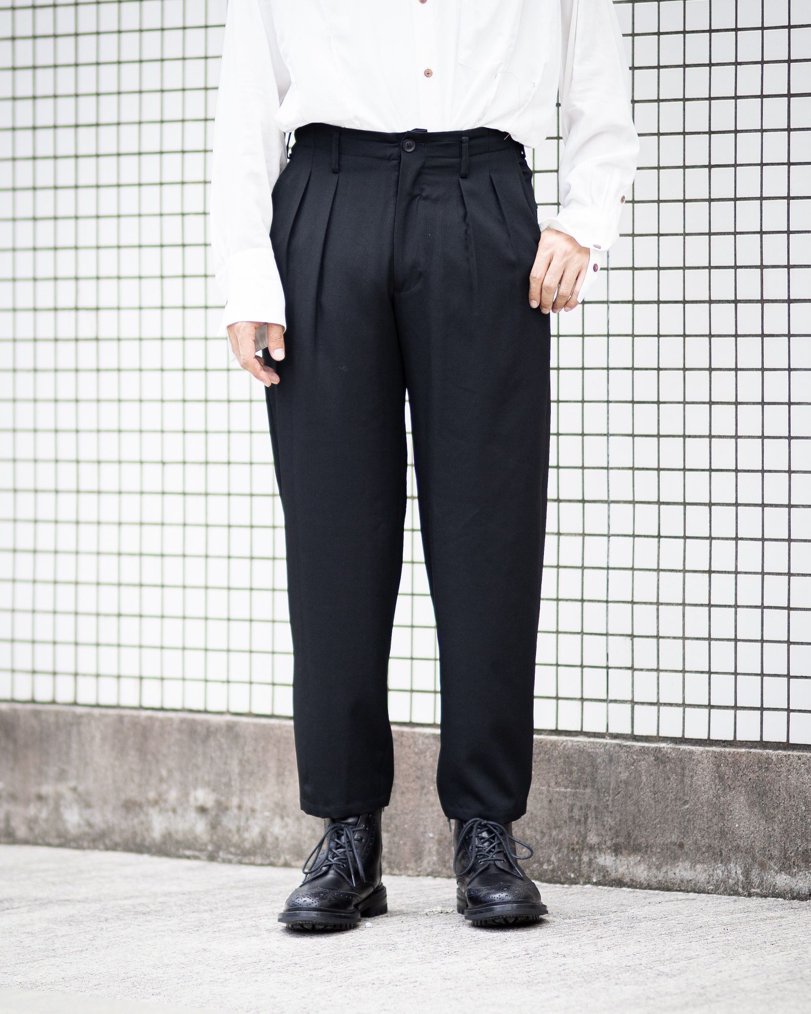 Yohji Yamamoto 2タックスーツパンツ(HW-P50-100)BLACK☆