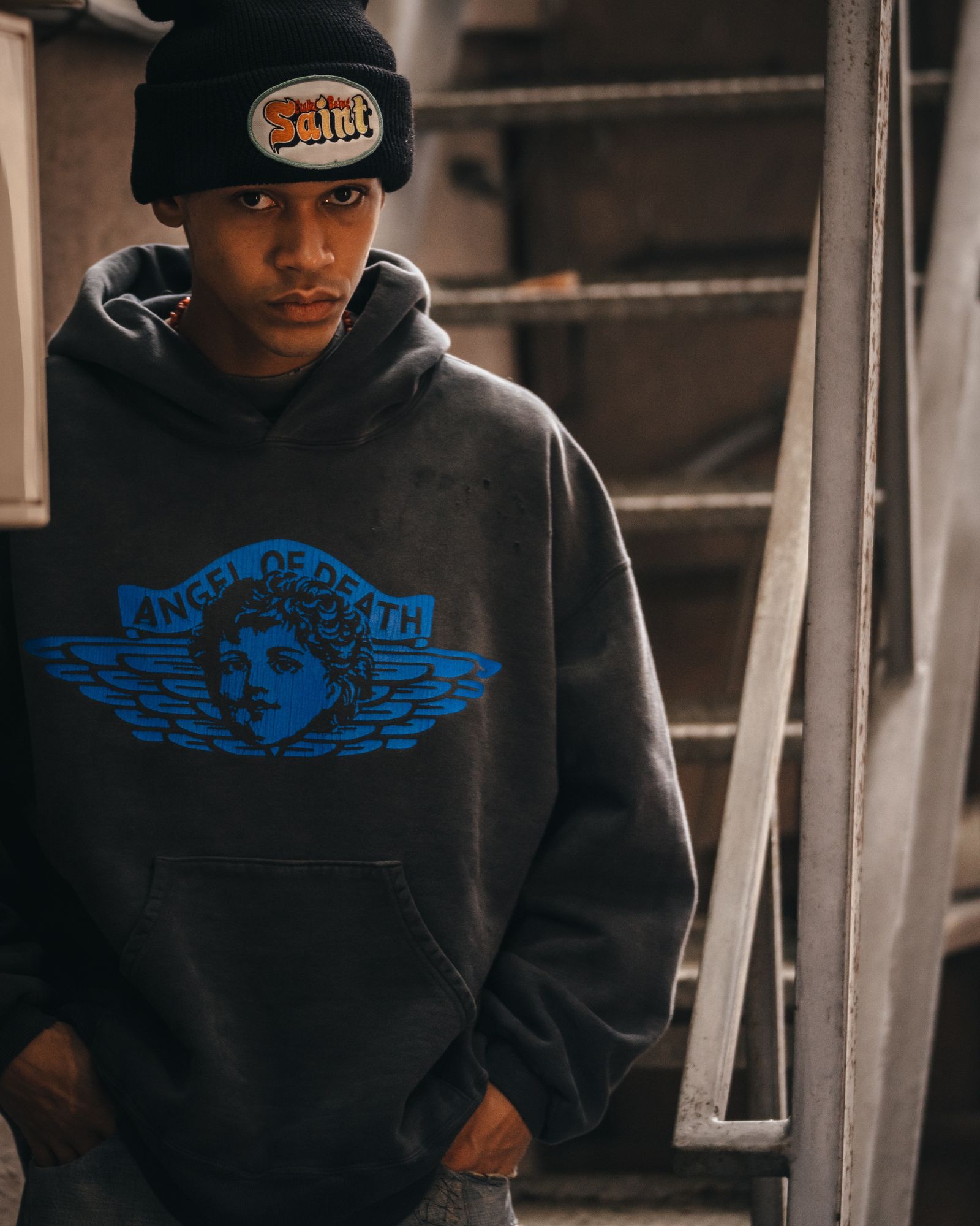 セントマイケル ANGEL HOODIE/BLACK(SM-HR1-0000-052)☆10月25日(土)発売！