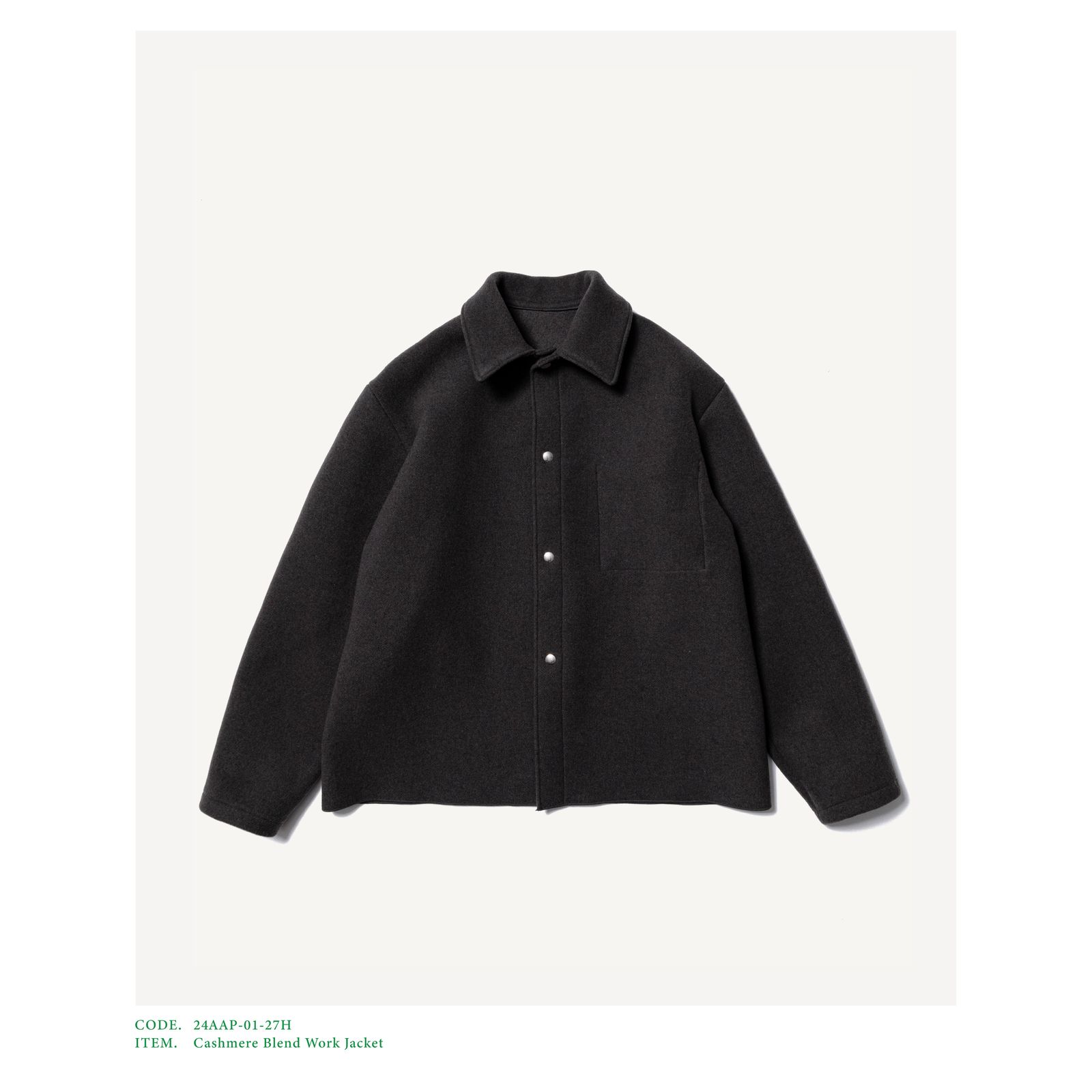 新品24AW A.PRESSE カシミヤブレンド ワーク ジャケット 119P▲ 新品24AW A.PRESSE カシミヤブレンド ワーク ジャケット 119P△