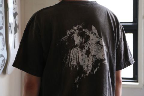 ©︎SAINT M×××××× T-SHIRT SHEEP LION (SM-A21-0000-003) BLACK style.2021.7.9