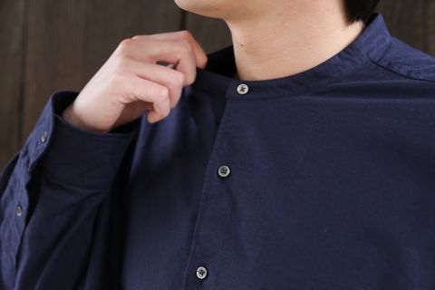 Graphpaper Oxford Oversized Band Collar Shirt(GM211-50137B) style.2021.3.13.
