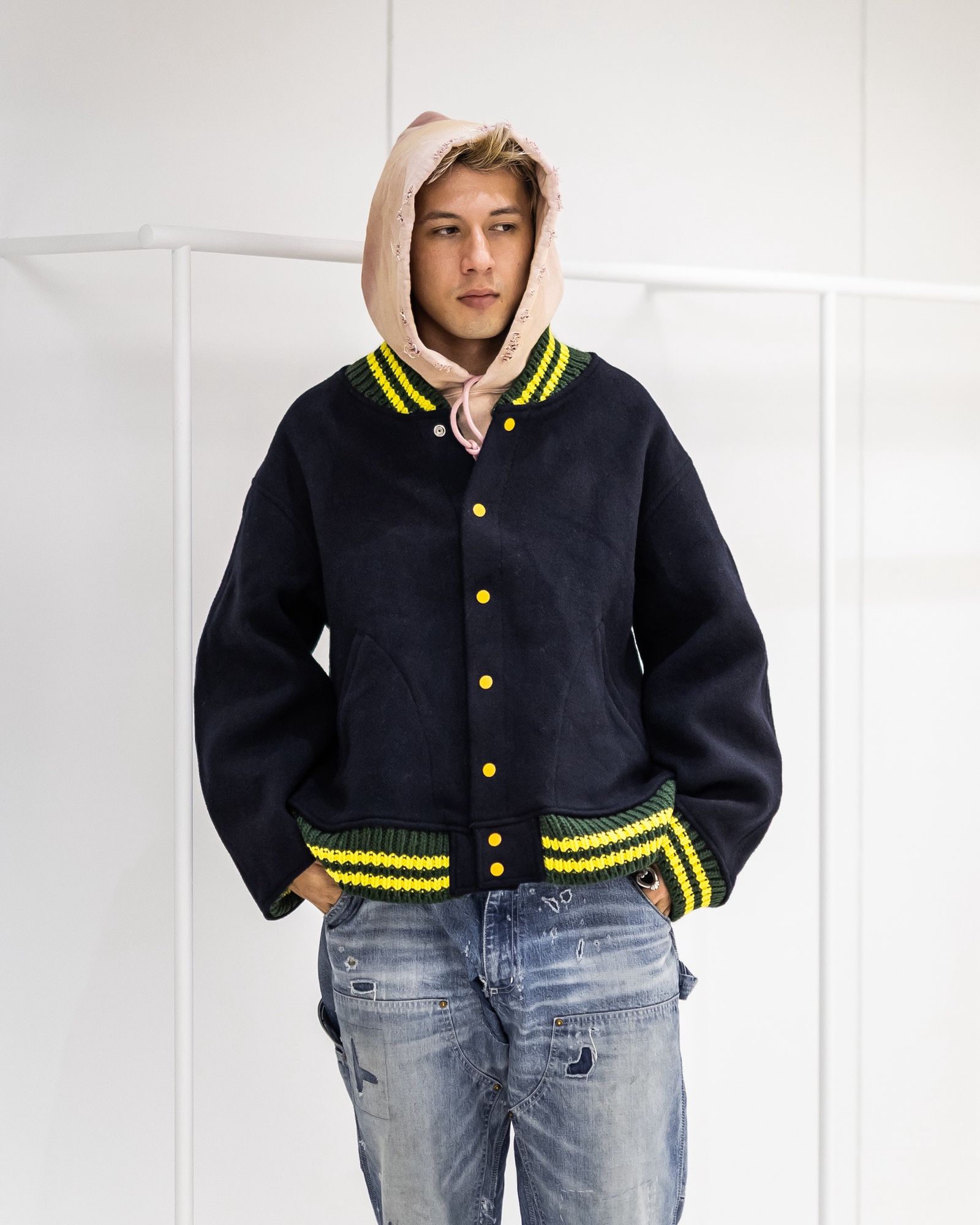BOW WOW 25FWバウワウ ST. MACLAREN UNIV. VARSITY JACKET AGED(BW252-MUVJ)AGED NAVY×YELLOW★10月11日(土)発売！