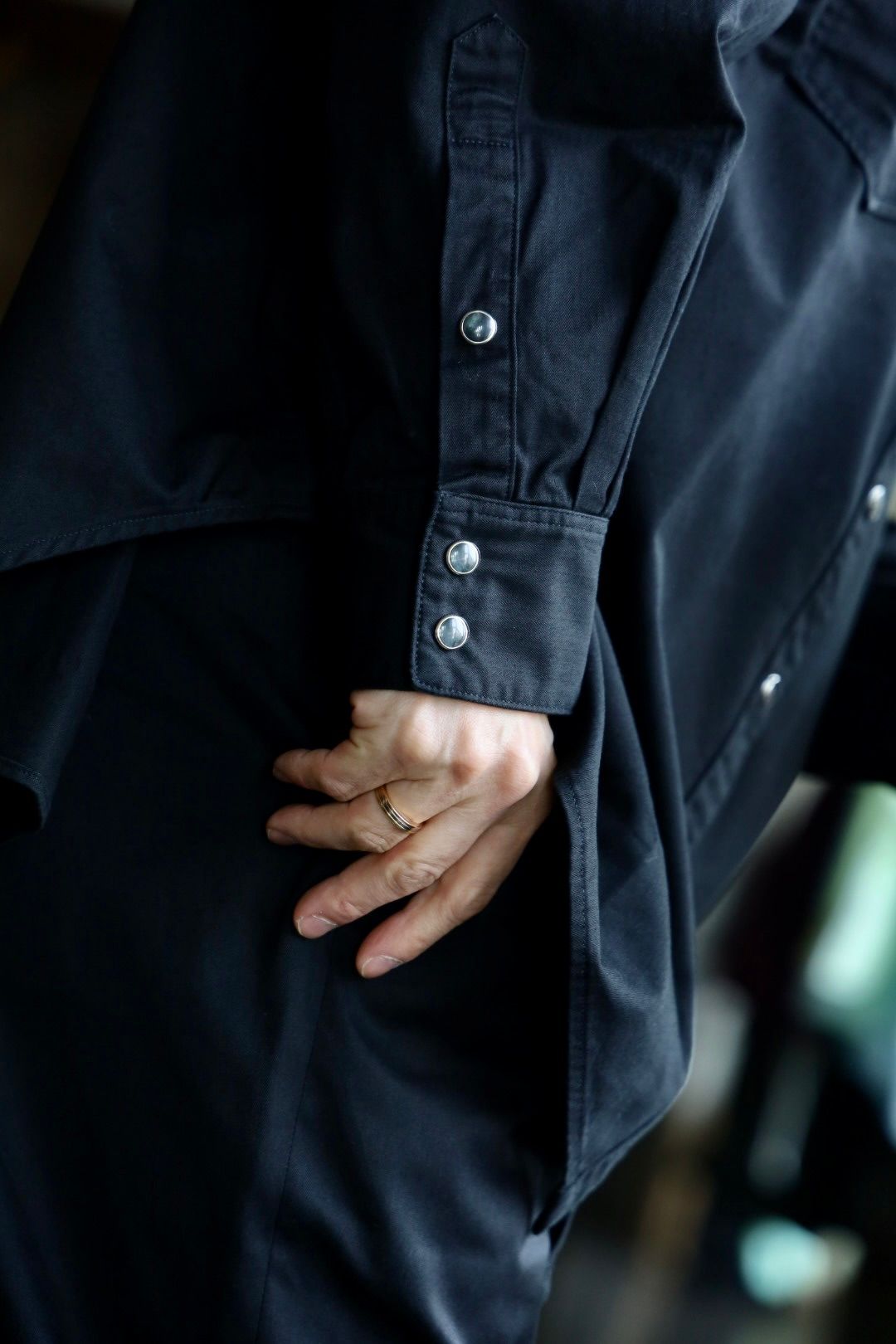 FOUNDOUR - ファウンダ 25SS WESTERN SHIRT(015D251004)BLACK | mark FOUNDOUR - ファウンダ 25SS WESTERN SHIRT(015D251004)BLACK | mark