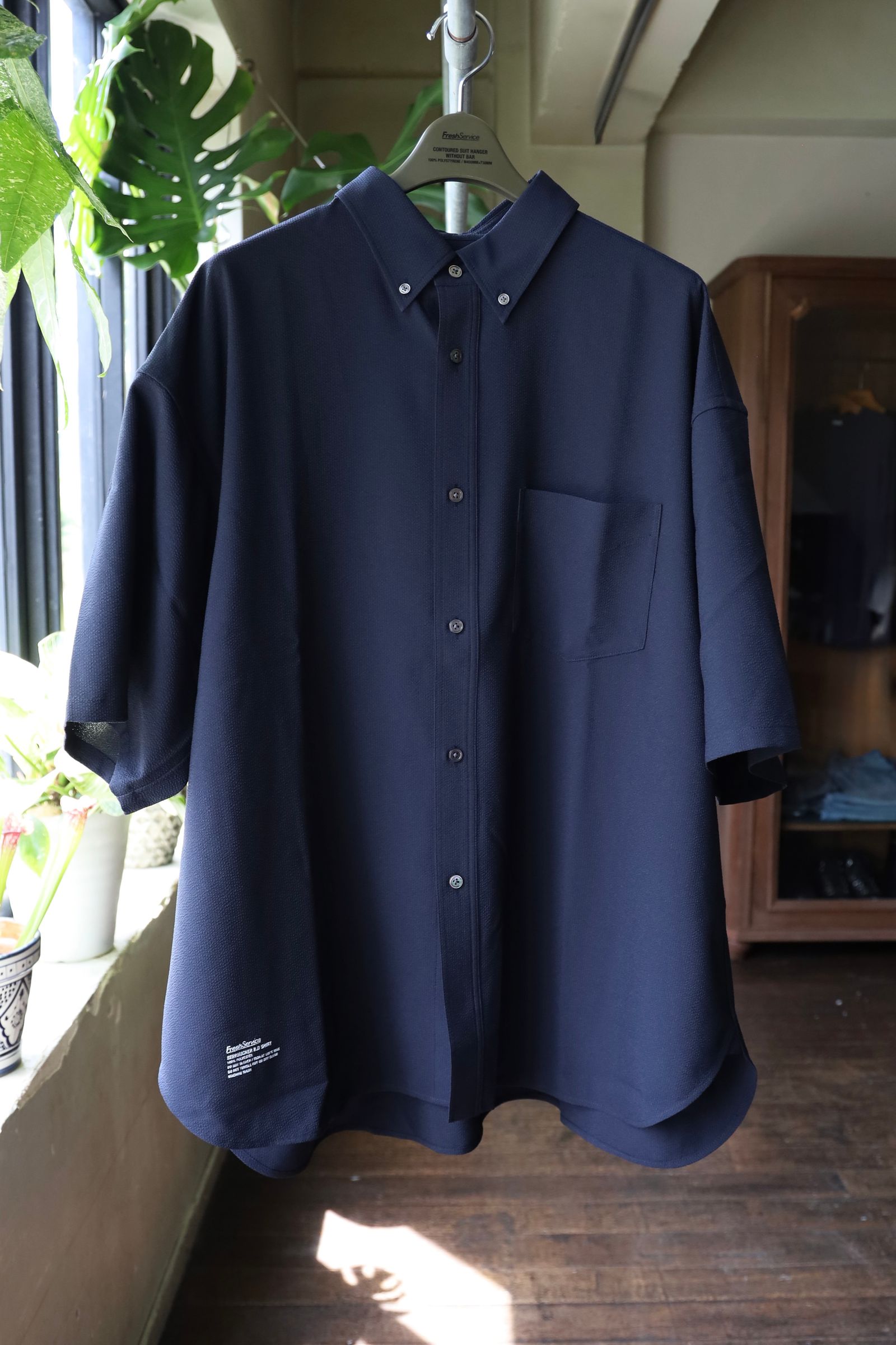 フレッシュサービス SEERSUCKER B.D SHIRT (FSC252-50043)NAVY☆6/21(土)発売！