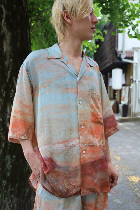 YOKE 24SS 新作LANDSCAPE PRINTED OPEN COLLAR SHIRT style 2024.5.5