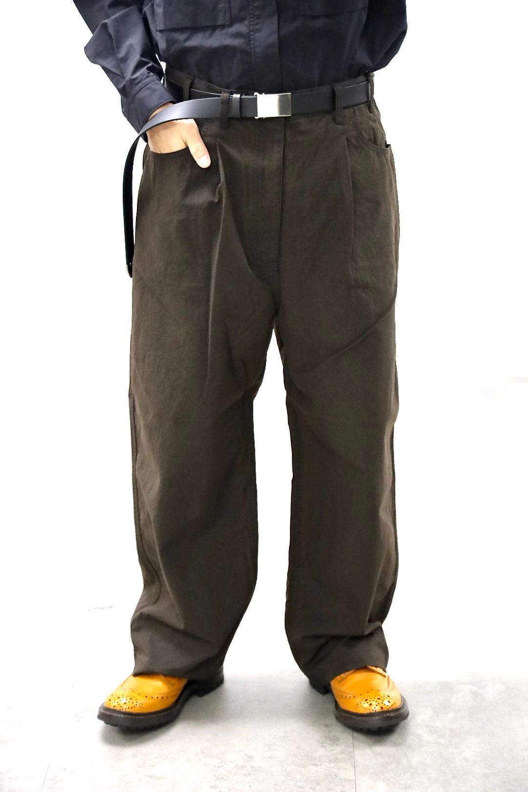 COMME des GARCONS HOMME コムデギャルソンオム26SS ナイロンオックス製品染フーデッドパーカ"BROWN"スタイル