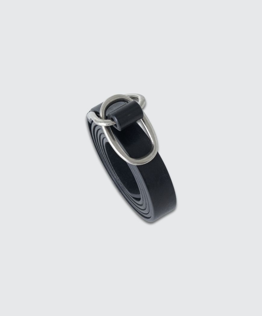 ヨーク 25FW Double Buckel Leather Belt(YK25FW01139A)BLACK