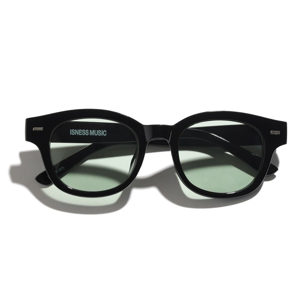 イズネスミュージックサングラス is-ness WALTER SUNGLASSES(WELLINGTON TYPE)BLACK-GREEN