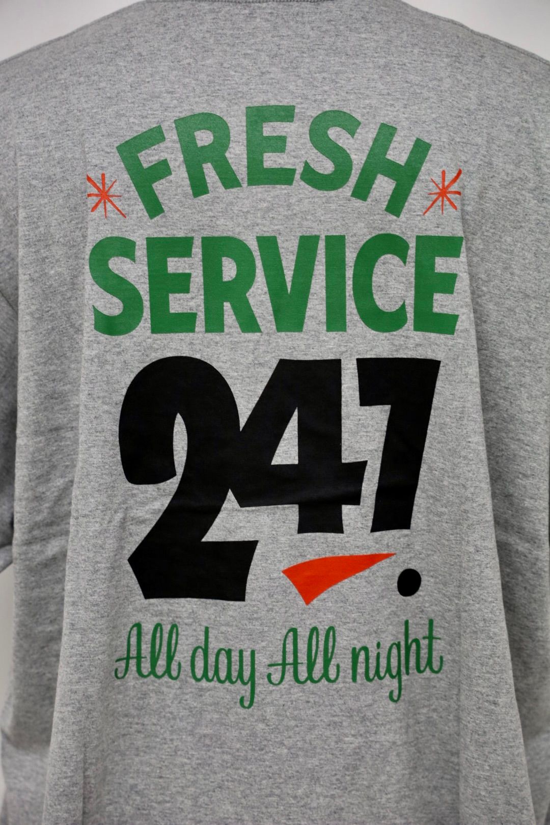 フレッシュサービス CORPORATE PRINTED S/S TEE "ALL DAY ALL NIGHT"(FSC261-70152)H.GRAY☆4月18日(土)新作発売！