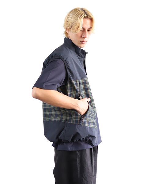 コムデギャルソンオム 24SS チェックジップアップベスト style 2024.4.5