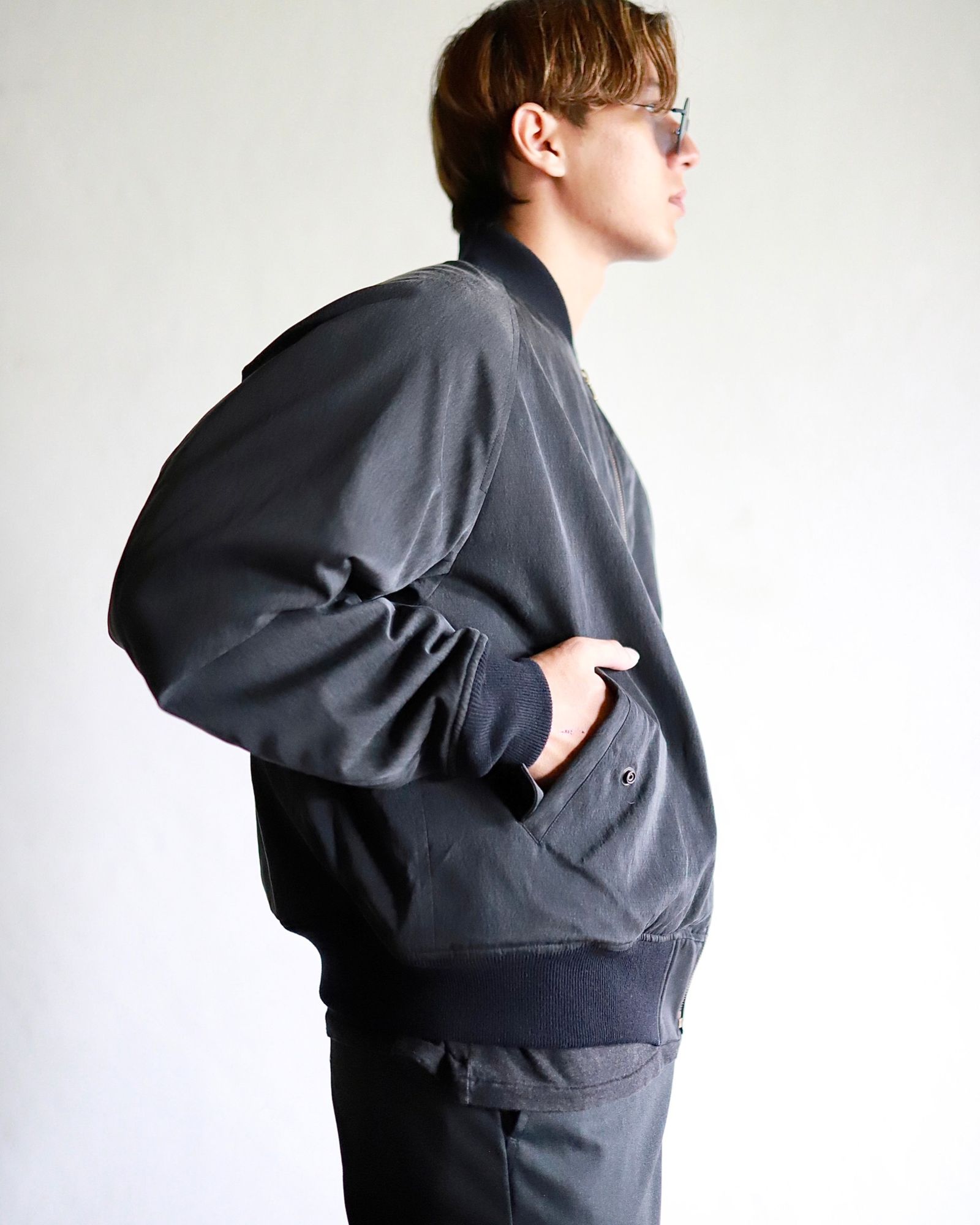 アプレッセ23AW Silk Padding Jacket(23AAP-01-28H)BLACK☆9月16日(土)発売！ - 1(S)