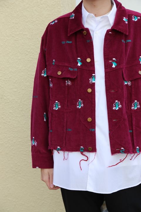 doublet VETNAM EMBROIDERY COURDUROY JACKET PINK style.2020.11.22.