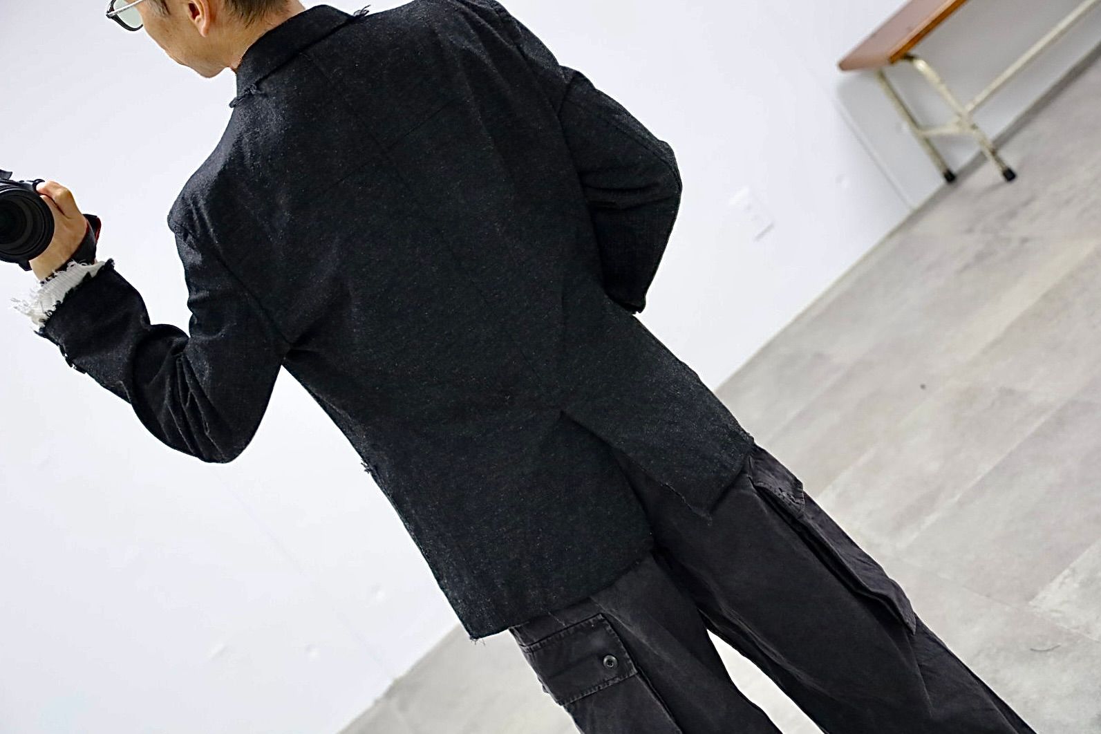 COMME des GARCONS HOMME ウールエステルヘリンボーンジャケットスタイル