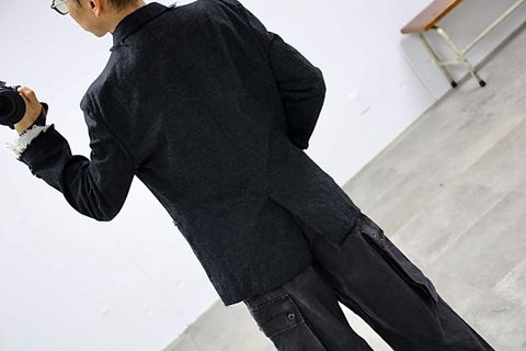 COMME des GARCONS HOMME ウールエステルヘリンボーンジャケットスタイル