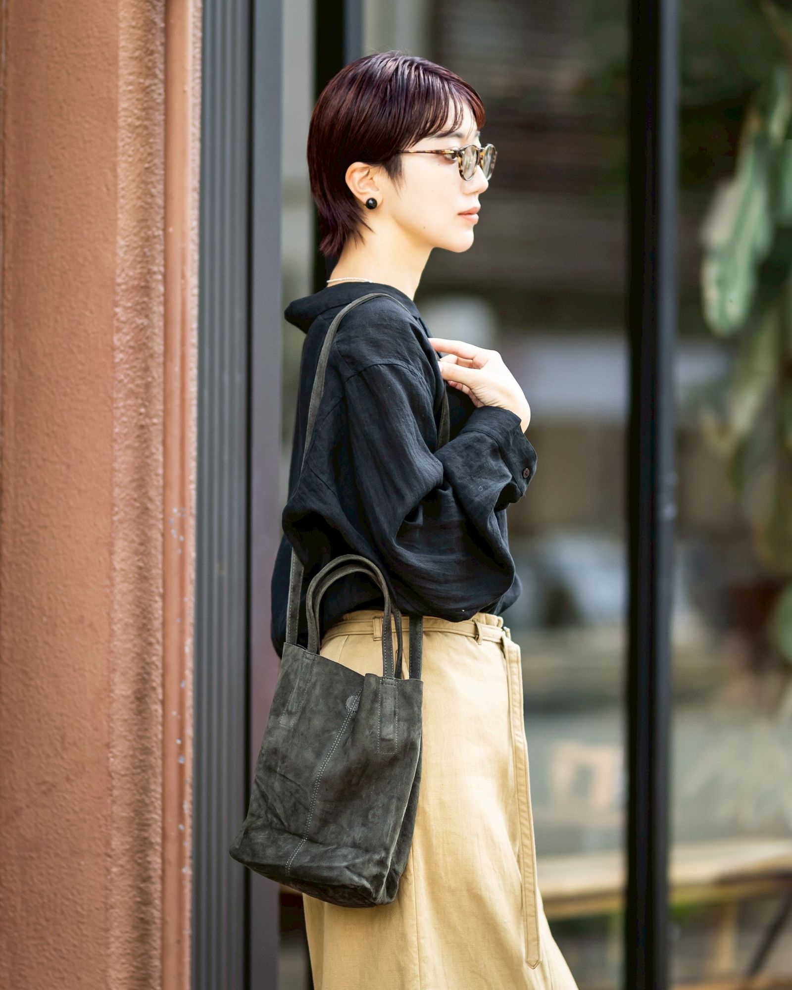 Morphee / モルフェトートバッグ 2WAY SMALL TOTE(SHORT) SUEDE[MOSS GREEN]☆新作発売！