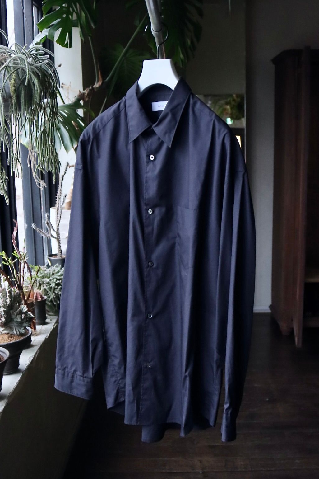 グラフペーパーシャツ Broad L/S Oversized Regular Collar Shirt(GM241-50001B)NAVY - 1