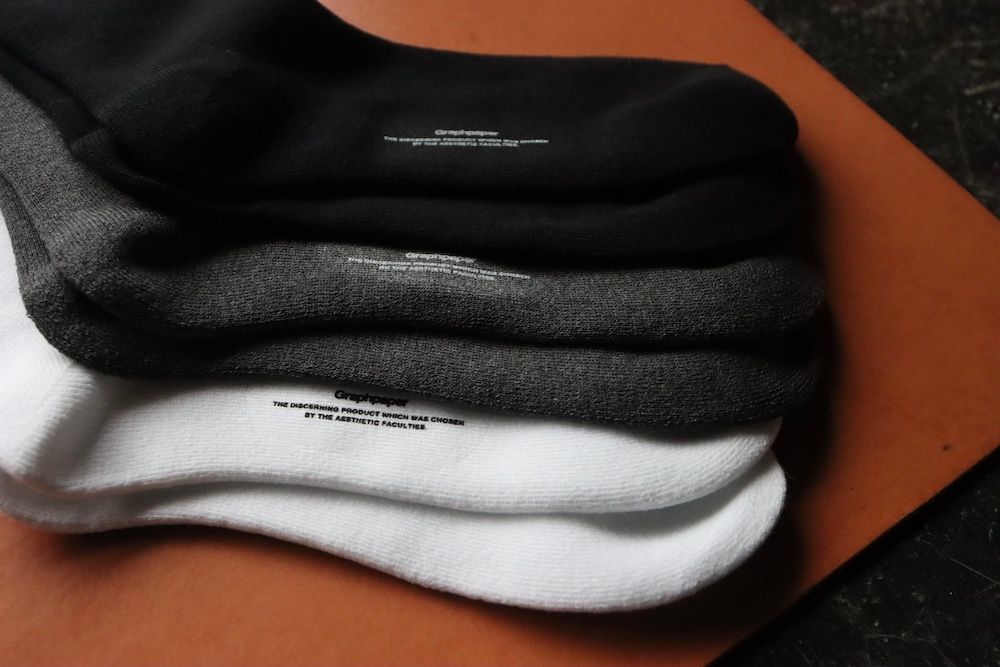 グラフペーパー 3パックソックス Graphpaper 3-Pack Socks (MONOTONE)