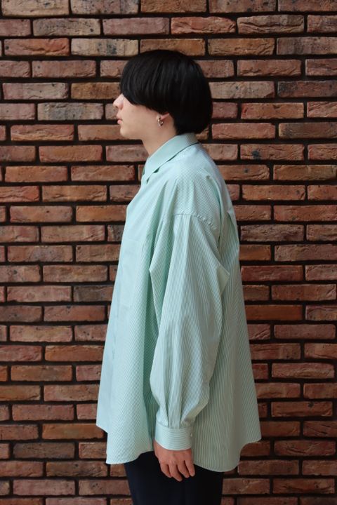 Thomas Mason for Graphpaper L/S Oversized Regular Collar Shirt style.2022.11.26
