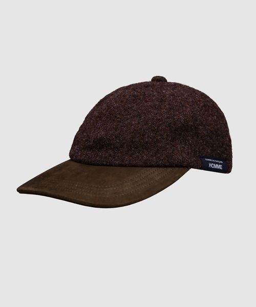 コムデギャルソンオム ウールヘリンボーンキャップ(HR-K601-051-2)BURGUNDY×BROWN☆10月2日(金)発売！