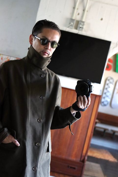 A.PRESSE Motorcycle Half Coat"OLIVE"style.