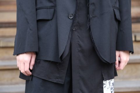 Yohji Yamamoto pour Homme 2020AW 新作 M-3BS 重ねST止レイヤードジャケット(HR-J10-802)style.2020.11.23.