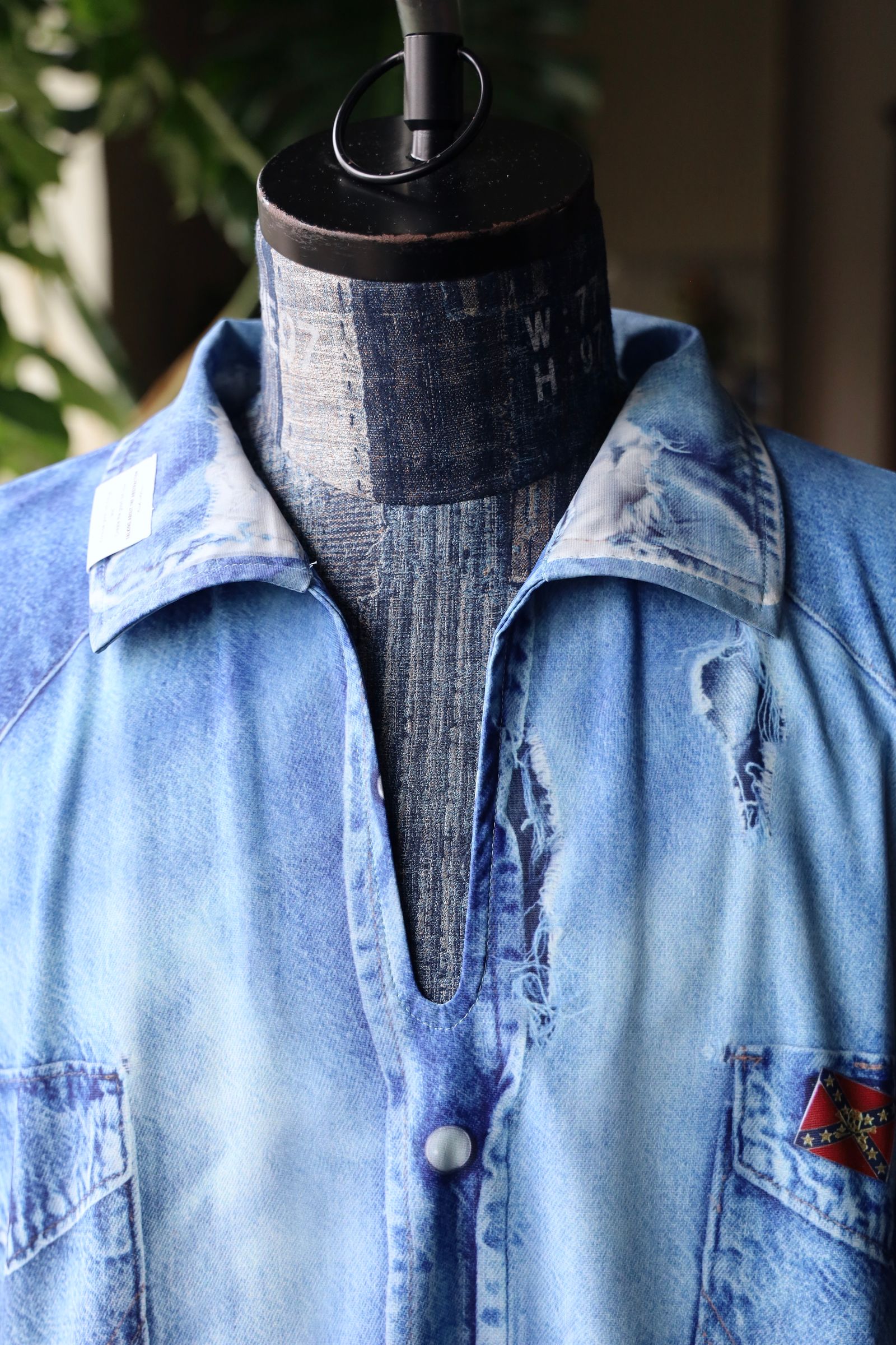 トーキングアバウト ジ アブストラクション 25SS PRINT PO SHIRT(NPT-SH-001)DENIM