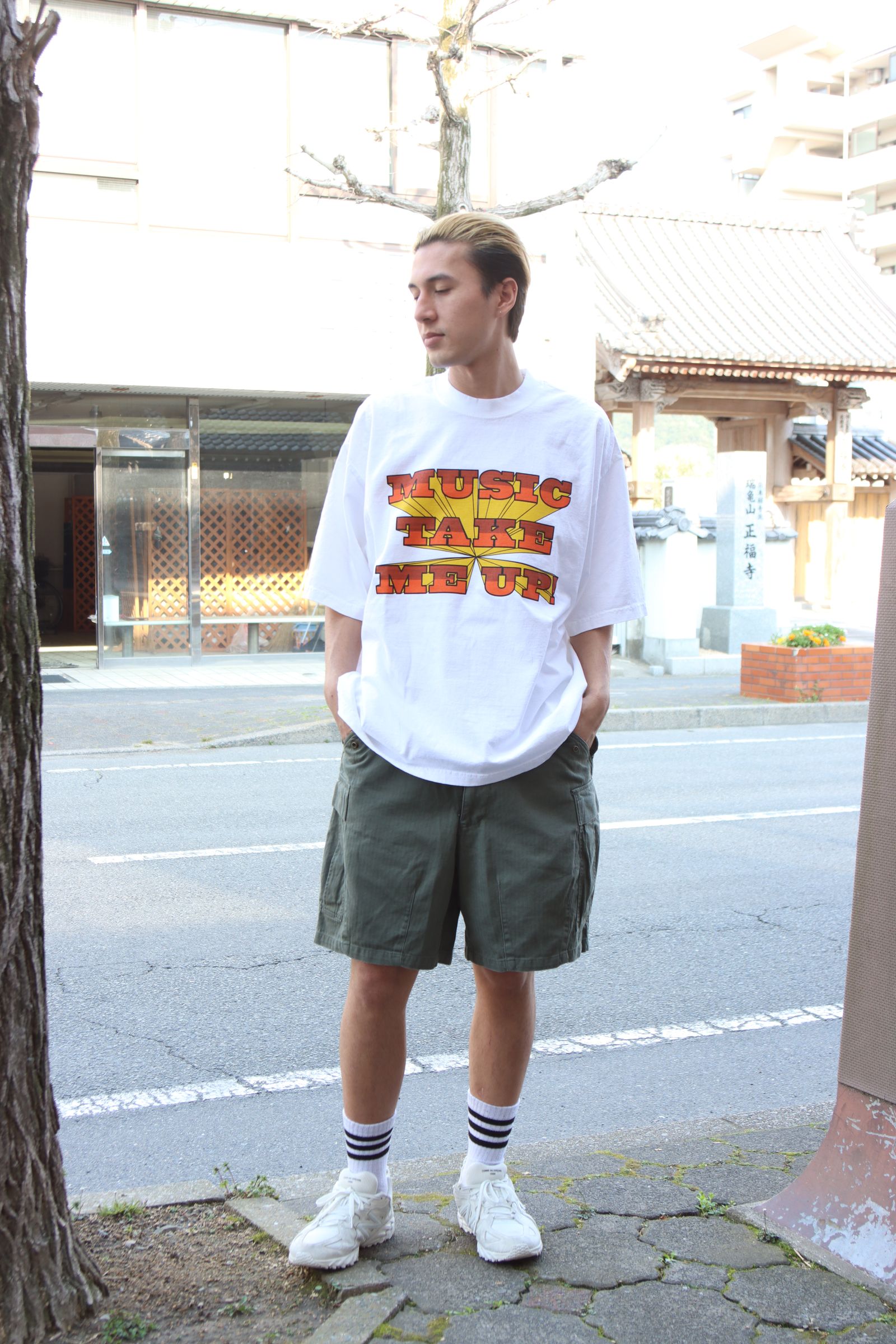 イズネスミュージック MUSIC TAKE ME UP T-SHIRT(IMP5_01_MUSIC T.M.U.T01)WHITE