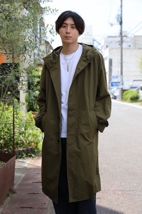 COMME des GARCONS HOMME 綿ナイロンウェザーフーデッドコート"KHAKI"style.8.12.