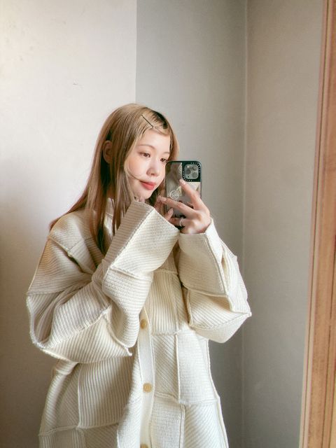 YOKE 24SS PATCHWORK RIB BUTTONED CARDIGAN style.2023.12.23