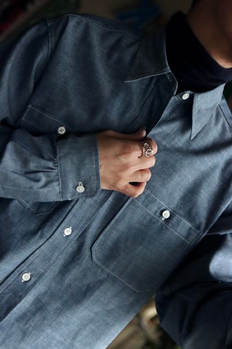 A.PRESSE アプレッセ23SSシャツ Rigid Chambray Shirtスタイル