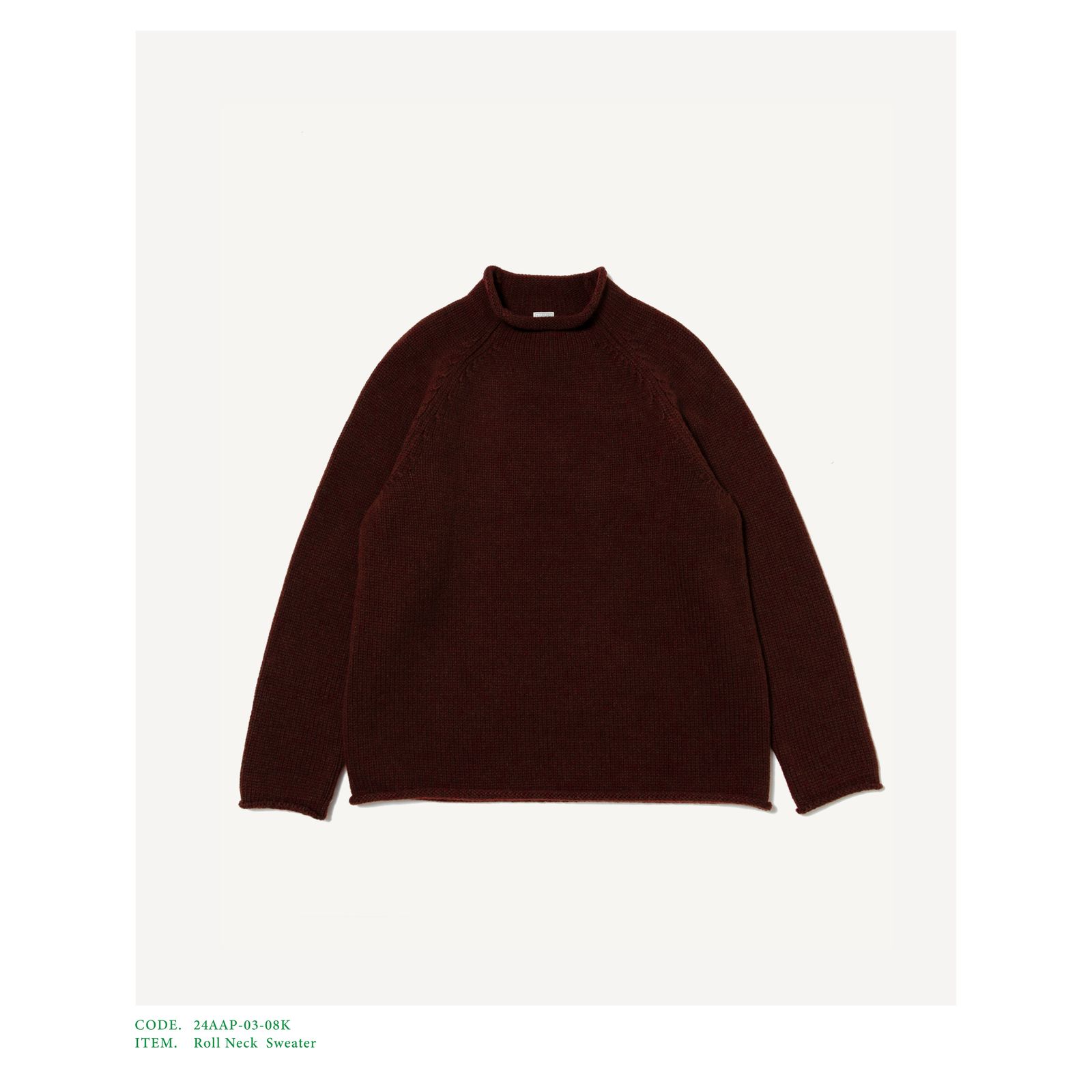 アプレッセ Roll Neck Sweater(24AAP-03-08K)BURGUNDY