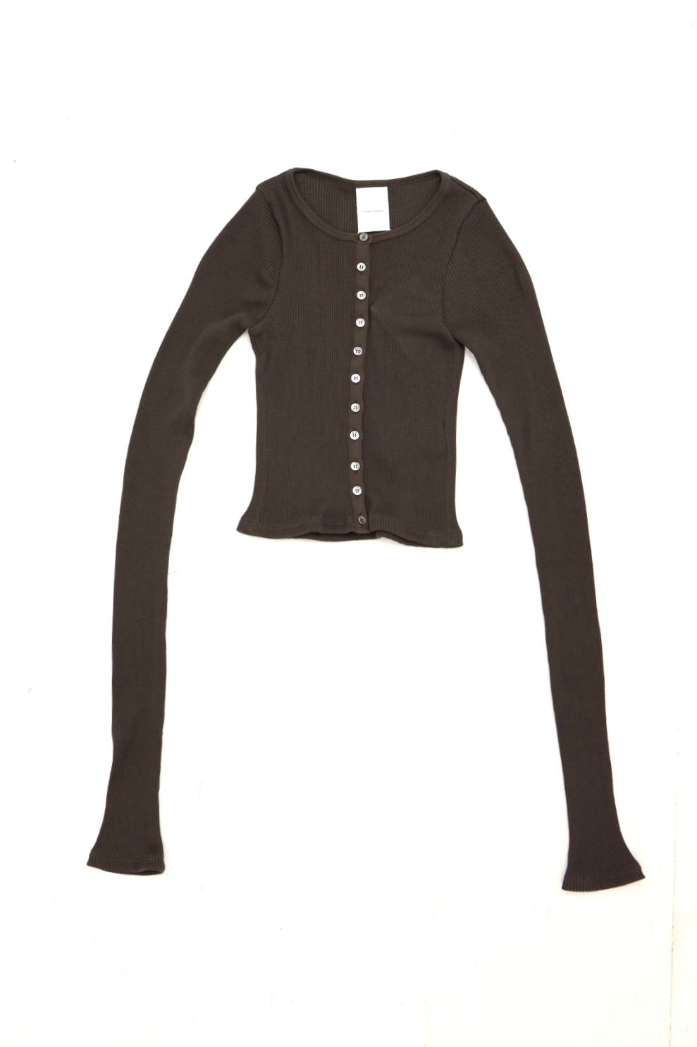 【Women's】プロダクトトゥエルブ  C/N Rib Cropped Button Up Top(26SS-WCS13)BROWN☆新作発売！