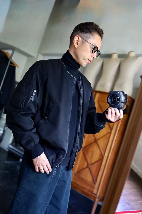 A.PRESSE Vintage Silk Flight Custom Jacketスタイル.2025.10.28.