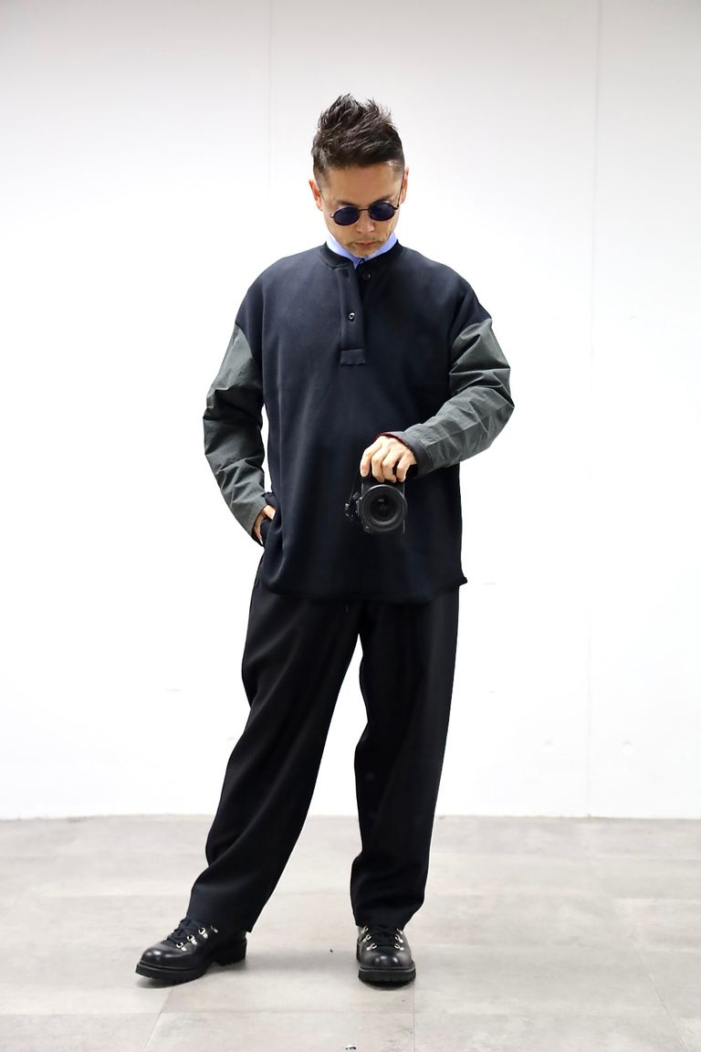 COMME des GARCONS HOMME 26SS ワッフルヘンリー切替えカットソースタイル