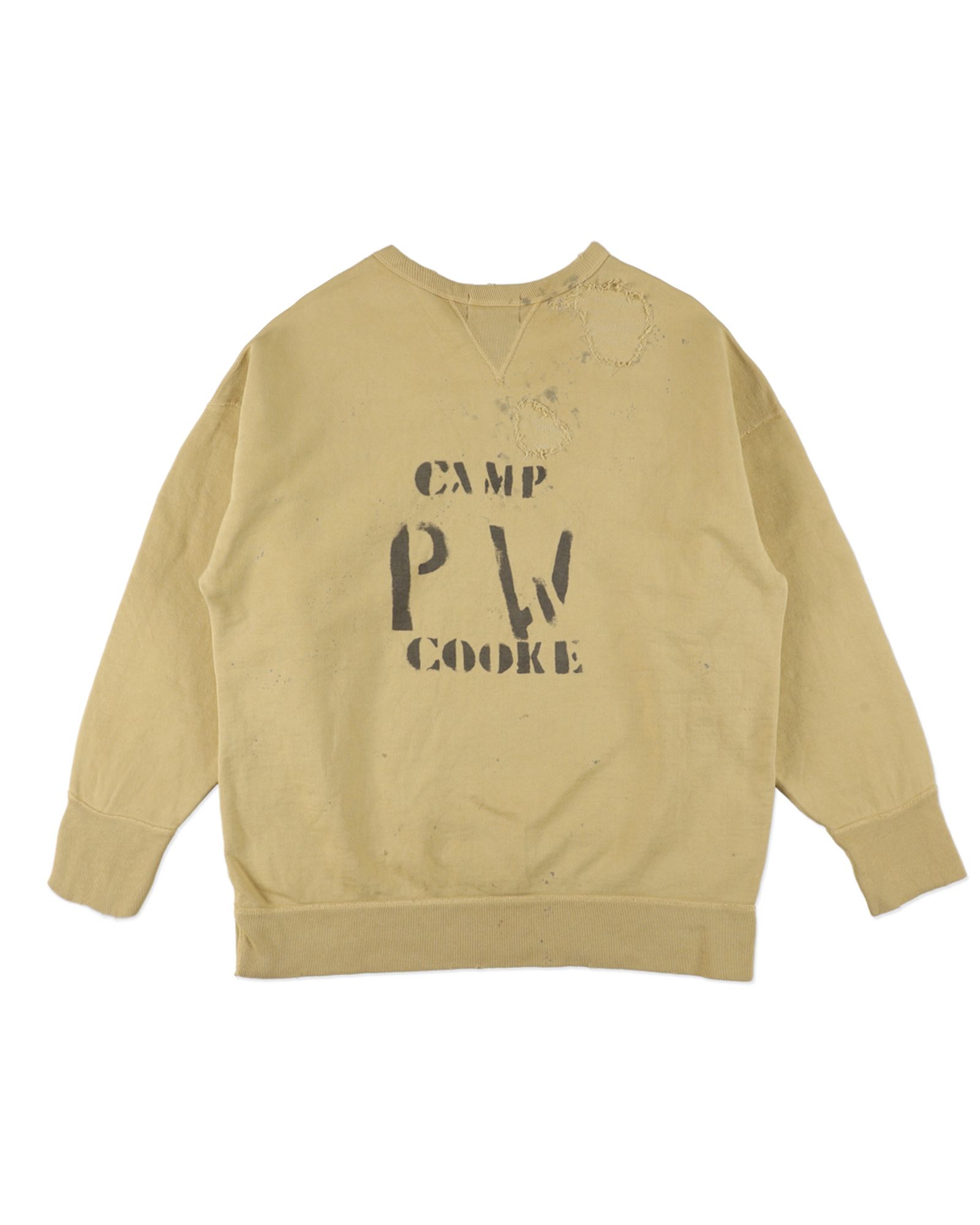 BOW WOW 26FW REPAIRED DOUBLE V SWEATSHIRT - PW(BWU-RDVSP)KHAKI YELLOW☆9月12日(土)11:00発売！