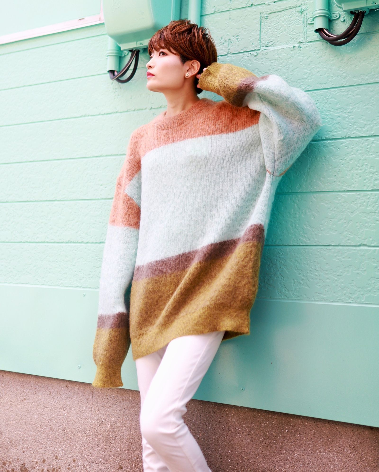 yoke 別注 MOHAIR BORDER CREWNECK SWEATER MOHAIR BORDER CREWNECK SWEATER | YOKE(ヨーク) / トップス
