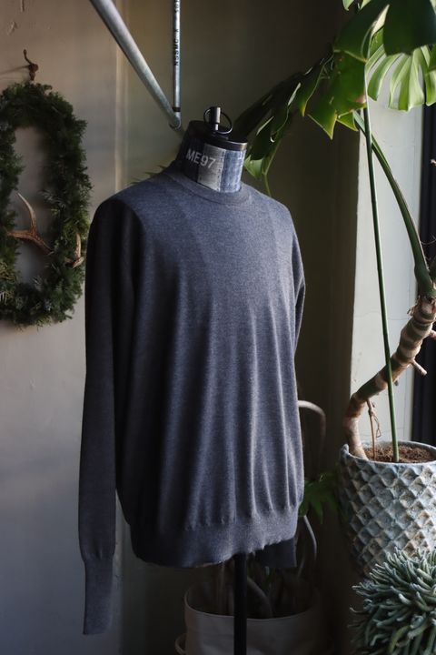 アプレッセ Cashmere High Gauge Crew Neck Sweater(24SAP-03-02K)CHARCOAL