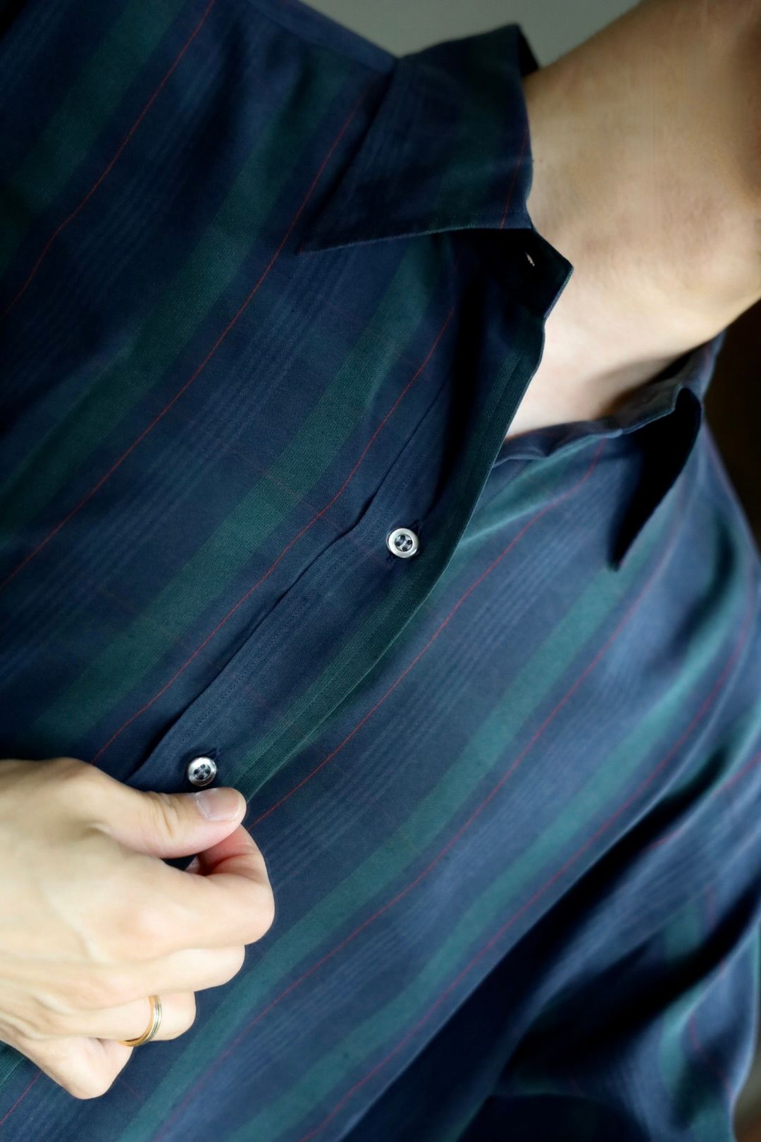 アプレッセ 2025 STYLE2 Silk Rayon Regular Collar Shirt(25AAP-02-13)BLACK WATCH☆6月14日(土)発売！