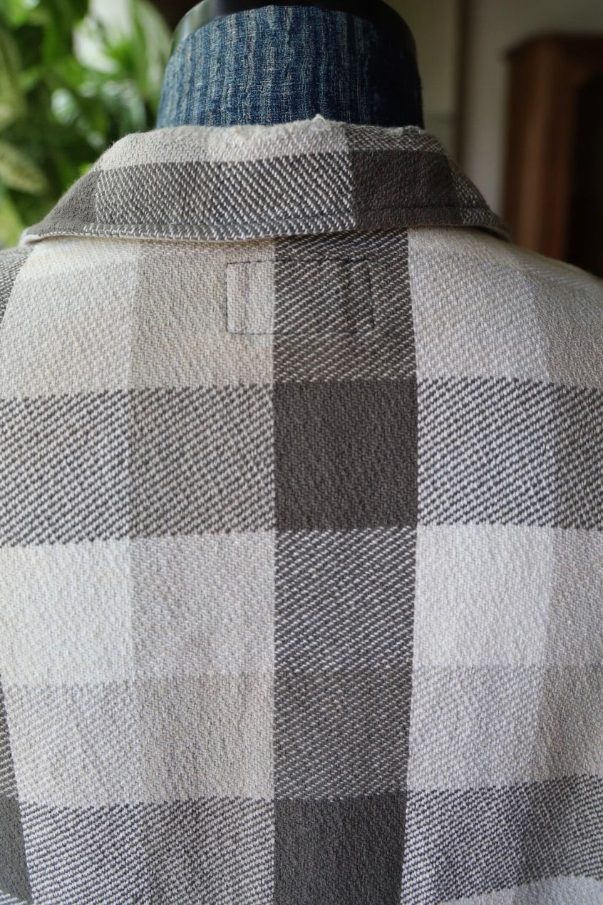 BOW WOW 25FWバウワウ DAMAGED AND STAINED FLANNEL SHIRT(BW252-DSFS) AGED GRAY x WHITE