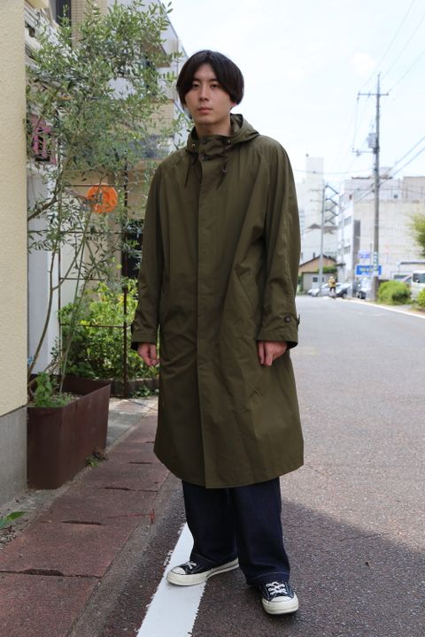 COMME des GARCONS HOMME 綿ナイロンウェザーフーデッドコート"KHAKI"style.8.12.