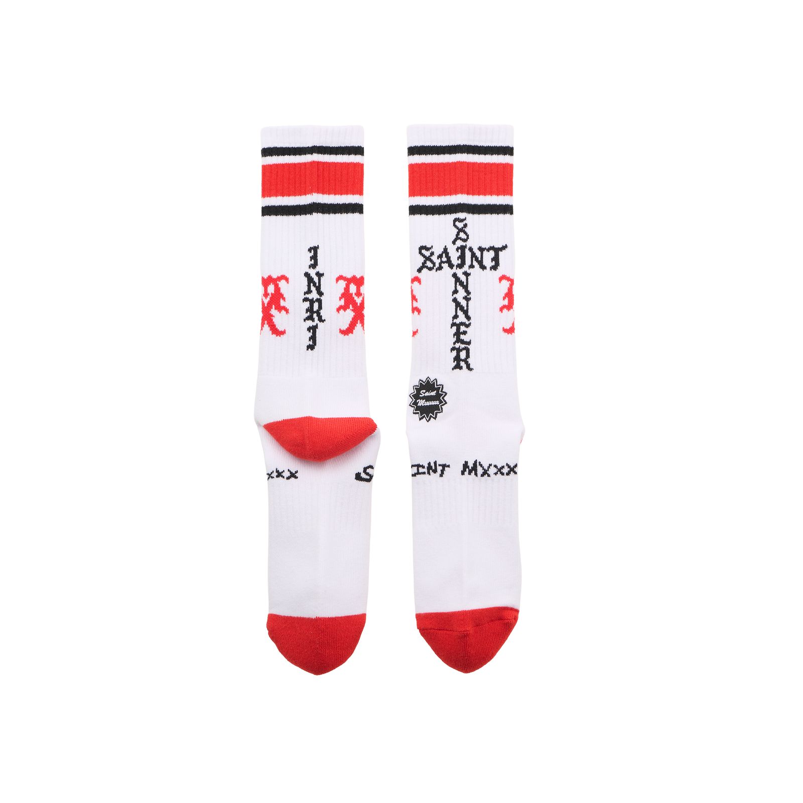 セントマイケル SINNER SOCKS (SM-HR1-0000-107)WHITE/RED★10月11日(土)発売！