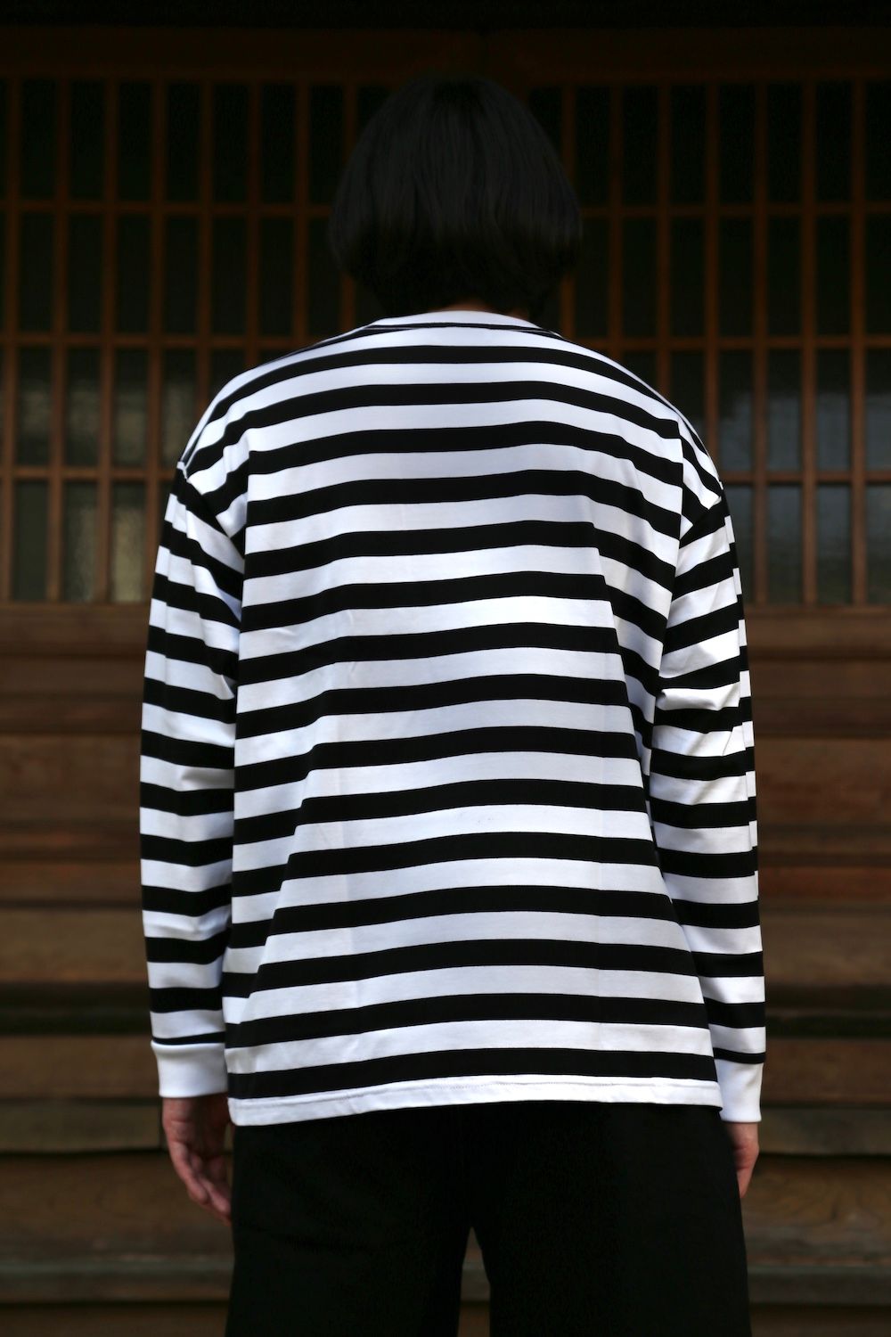 Graphpaper Border L/S Pocket Tee(GM203-70147B) style.2021.3.14.