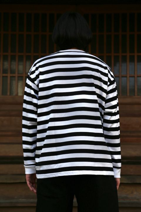Graphpaper Border L/S Pocket Tee(GM203-70147B) style.2021.3.14.