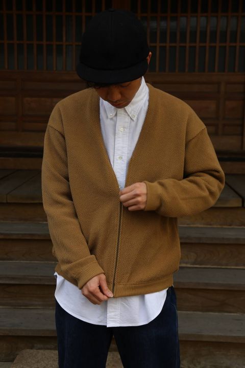crepuscule(クレプスキュール )moss stich cardigan"KHAKI" Style.2019.2.14.