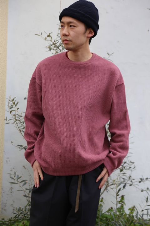 crepuscule(クレプスキュール ) moss stich L/S sweat"PINK" Style.2019.2.13.