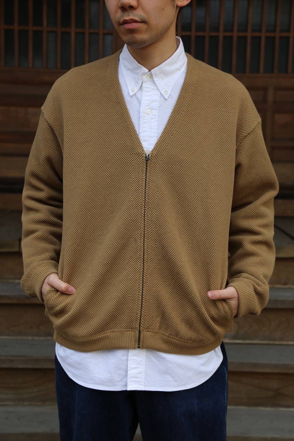 crepuscule(クレプスキュール )moss stich cardigan