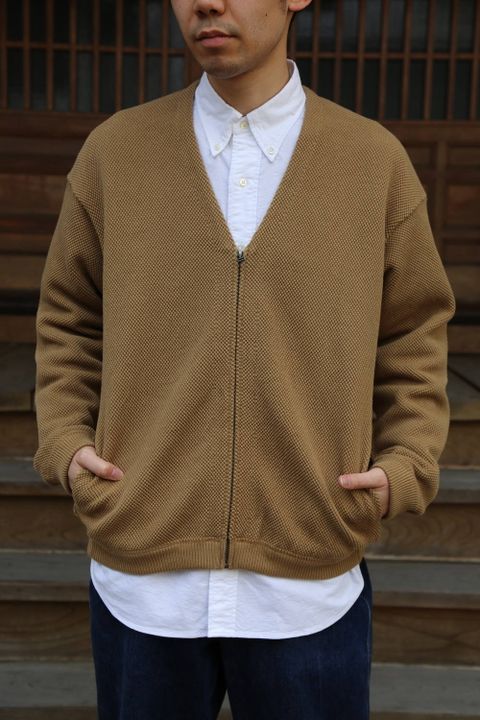 crepuscule(クレプスキュール )moss stich cardigan"KHAKI" Style.2019.2.14.