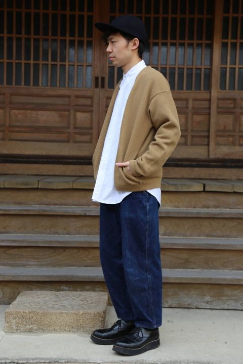 crepuscule(クレプスキュール )moss stich cardigan"KHAKI" Style.2019.2.14.