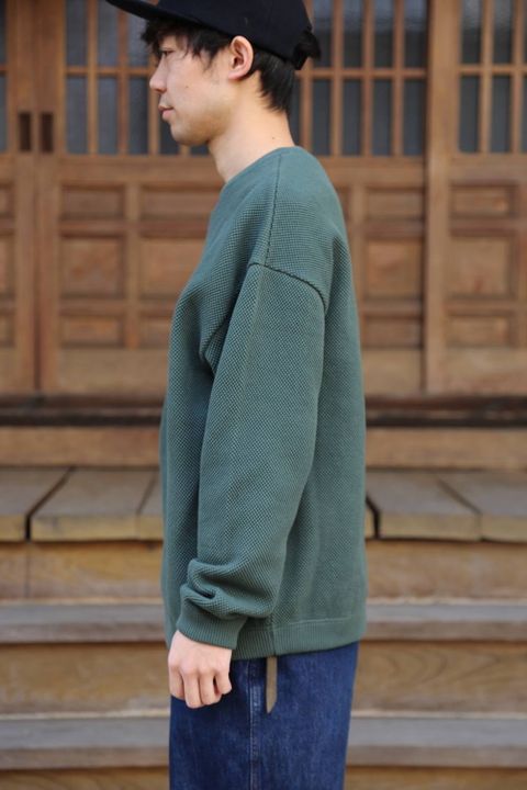 crepuscule(クレプスキュール ) moss stich L/S sweat"GREEN" Style.2019.2.12.